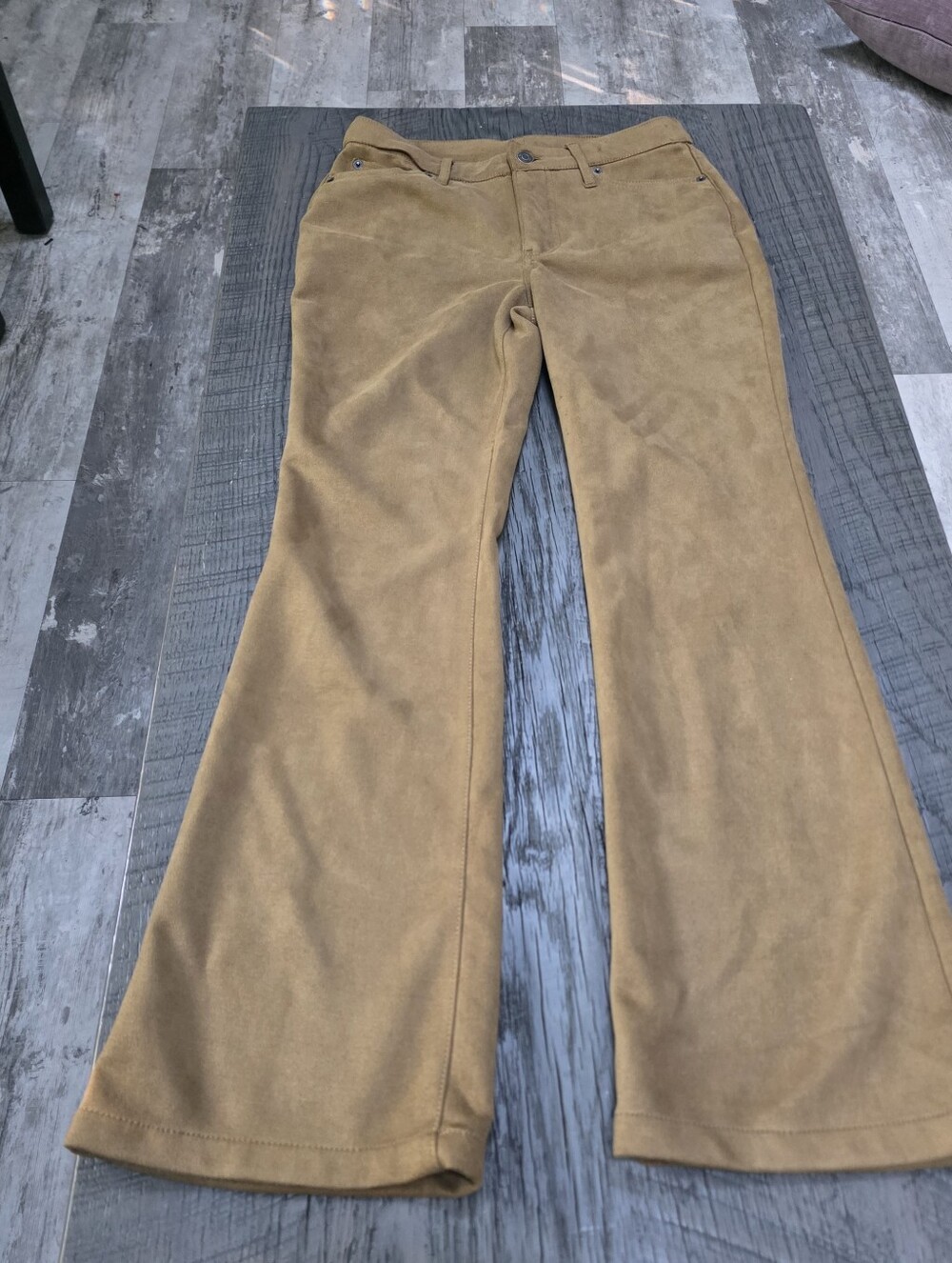 Tahari Elie High-Rise Faux Leather  Pants in Camel Brown ( Size : 4) - Picture 2 of 7